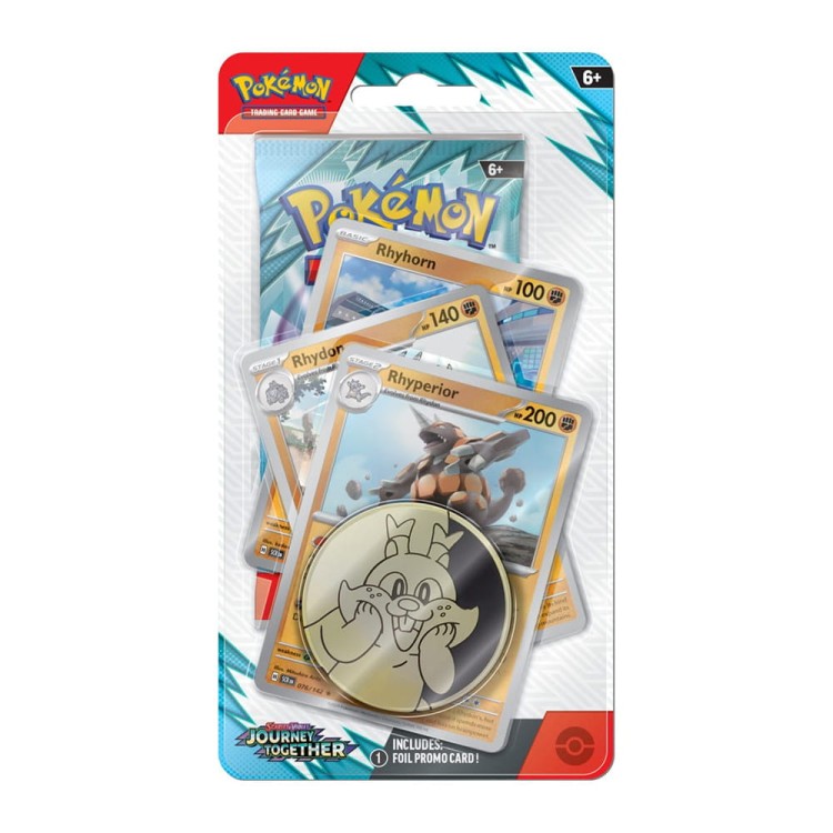 Pokemon TCG: Scarlet &amp; Violet SV 9 Journey Together Premium Checklane Blister - Rhyperior