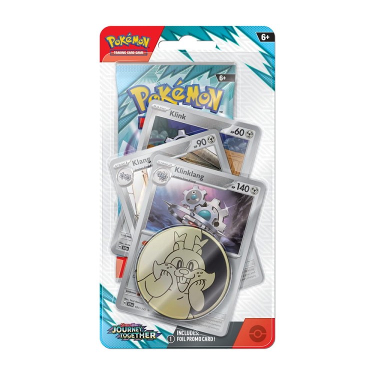 Pokemon TCG: Scarlet &amp; Violet SV 9 Journey Together Premium Checklane Blister - Klinklang tcglove